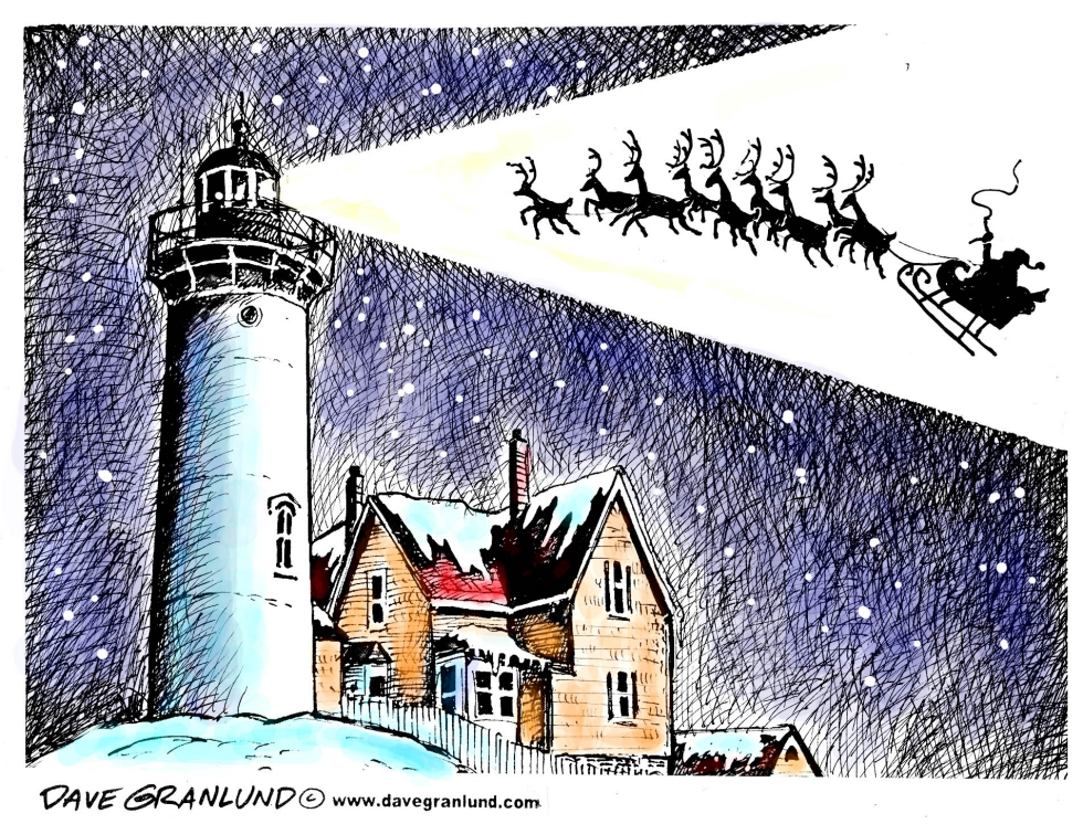 Santa and lighthouse beacon