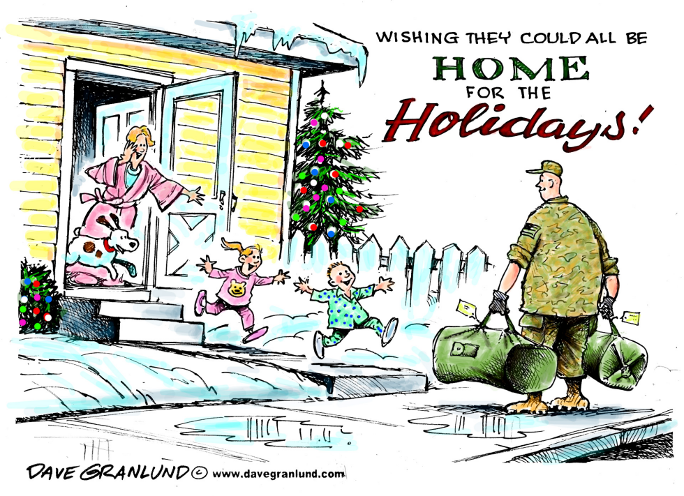  HOLIDAYS AND MILITARY FAMILIES by Dave Granlund