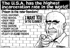 USA HAS WORLD'S HIGHEST INCARCERATION RATE by Monte Wolverton