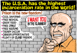  - USA HAS WORLD'S HIGHEST INCARCERATION RATE by Monte Wolverton