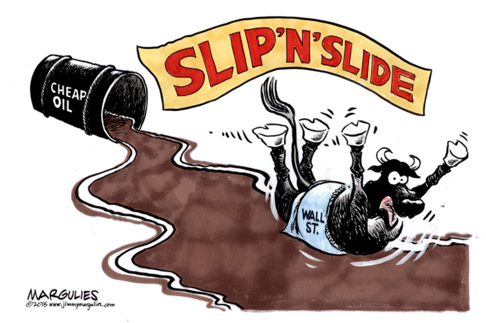 Cheap Oil and the stock market color