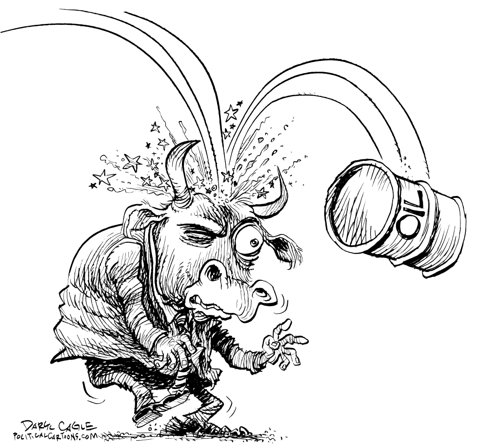  DROPPING OIL PRICES IMPACT STOCK MARKET by Daryl Cagle