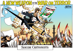 SUICIDE CARTOONISTS - A NEW WEAPON IN THE WAR ON TERROR-  by R.J. Matson