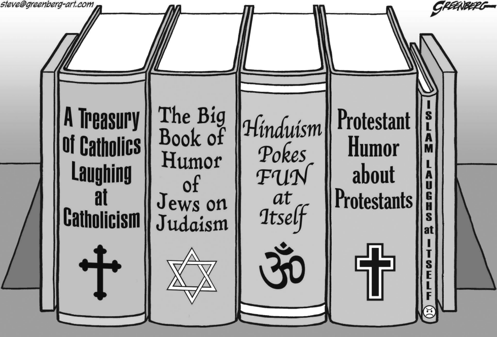 Laughing at religion bw
