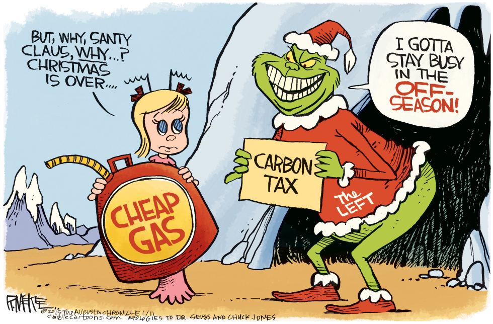  CARBON TAX GRINCH by Rick McKee