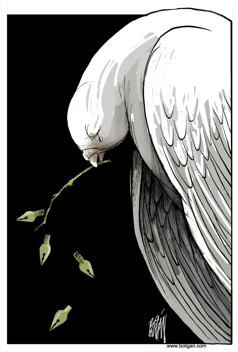Peace Dove and Cartoonists Pen Nibs