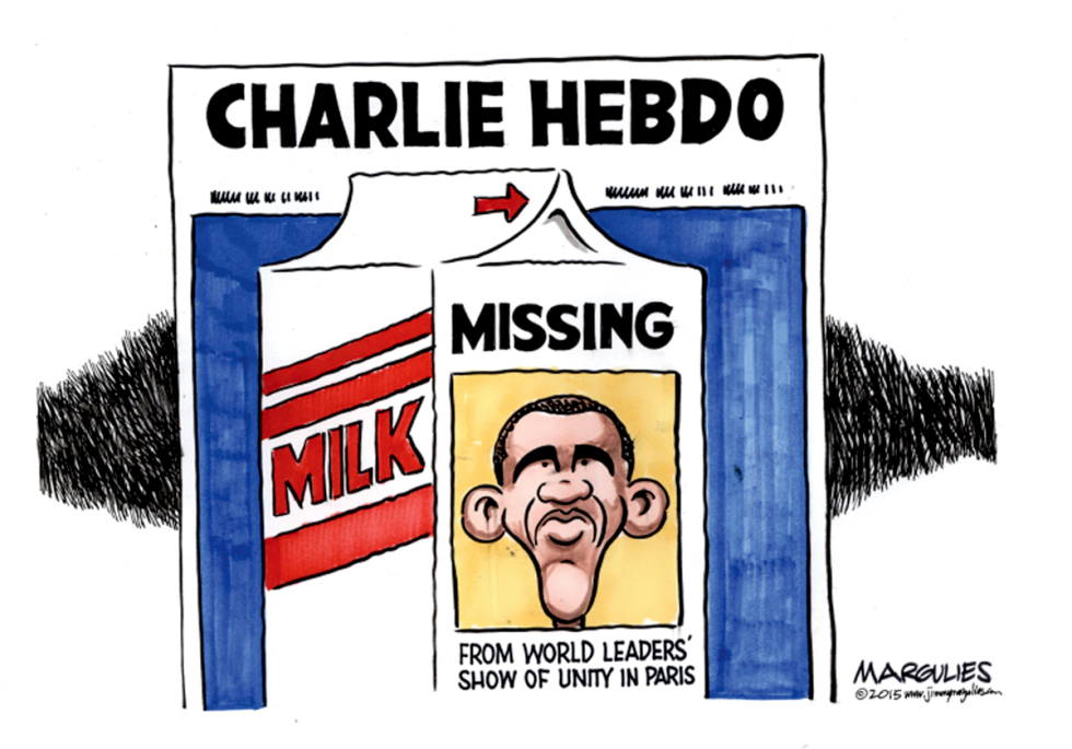 Obama skips Paris rally color
