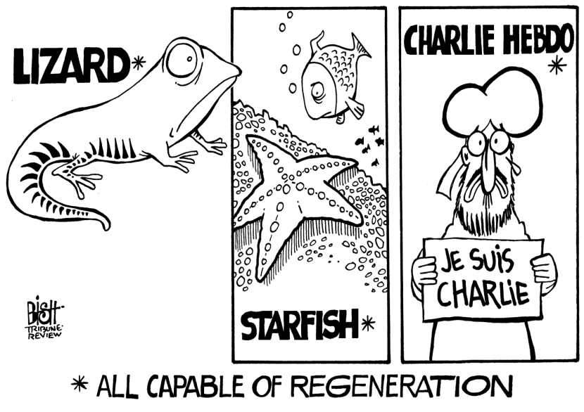 CHARLIE HEBDO RETURNS, B/W