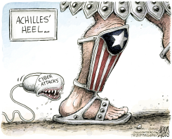CYBER ATTACKS  by Adam Zyglis