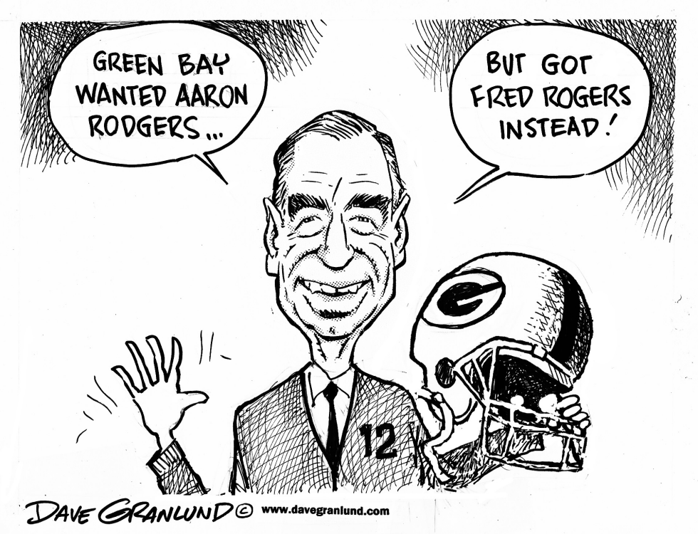 Aaron Rodgers and Mr Rogers