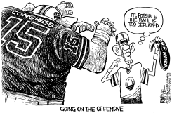 OBAMA DEFLATED BALL by Rick McKee