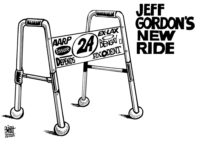 JEFF GORDON RETIRES, B/W