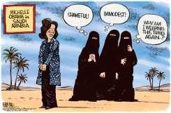 MICHELLE OBAMA UNVEILED  by Rick McKee
