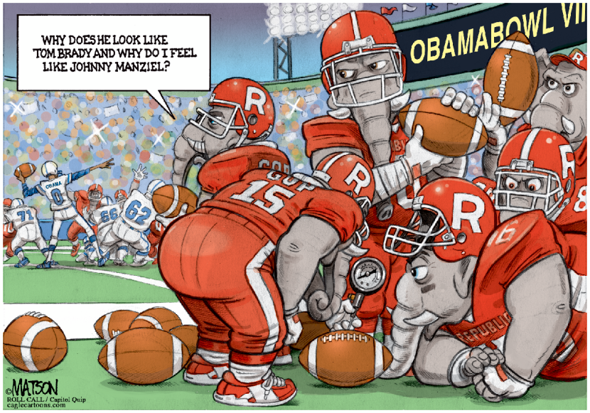 Republicans Challenge Obama's Footballs-COLOR