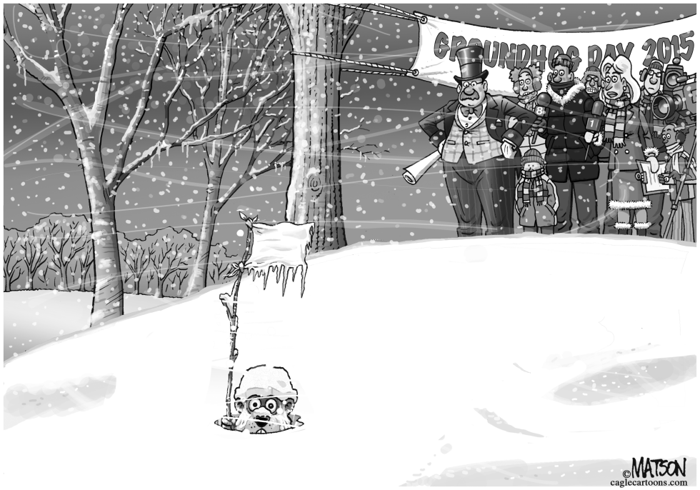  GROUNDHOG SURRENDERS TO LATEST BLIZZARD by RJ Matson