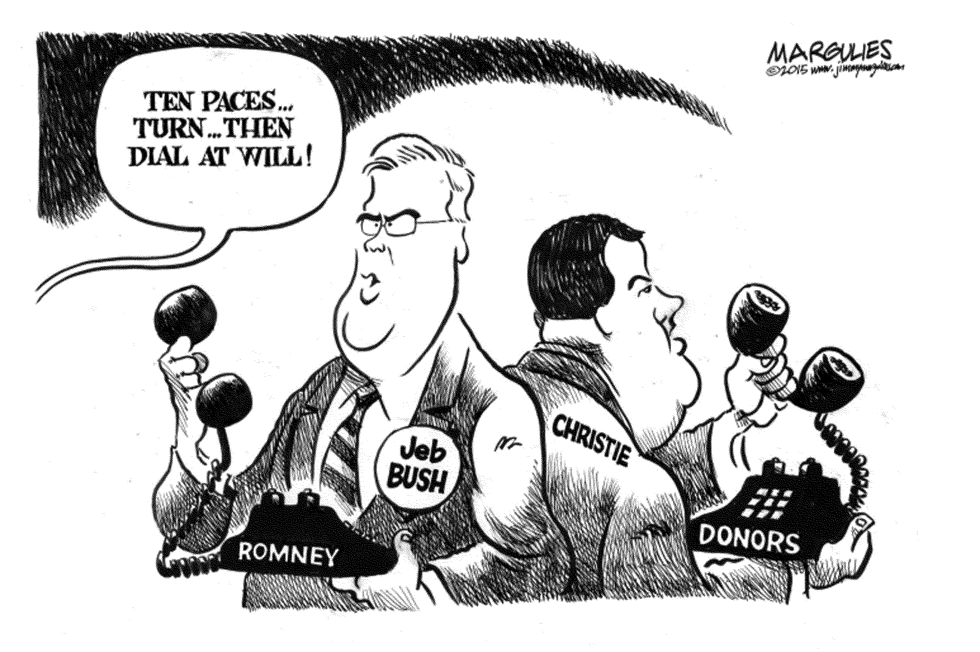 Jeb Bush and Christie vie for Romney donors