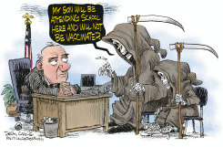ANTI-VAXXER AND HIS DAD - DEATH by Daryl Cagle