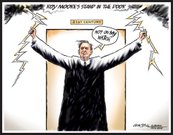 ROY MOORE STANDS IN THE DOOR by J.D. Crowe
