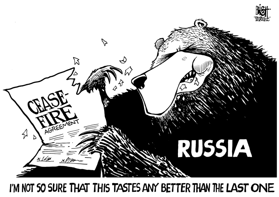 UKRAINE CEASE FIRE, B/W