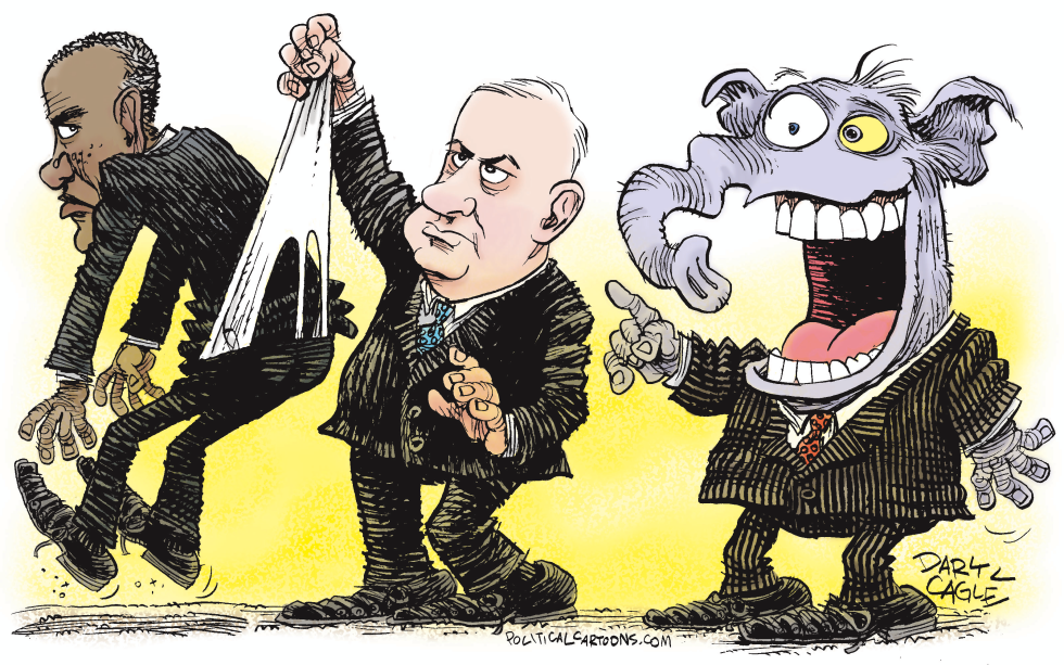  NETANYAHU HACE CALZON CHINO A OBAMA  by Daryl Cagle