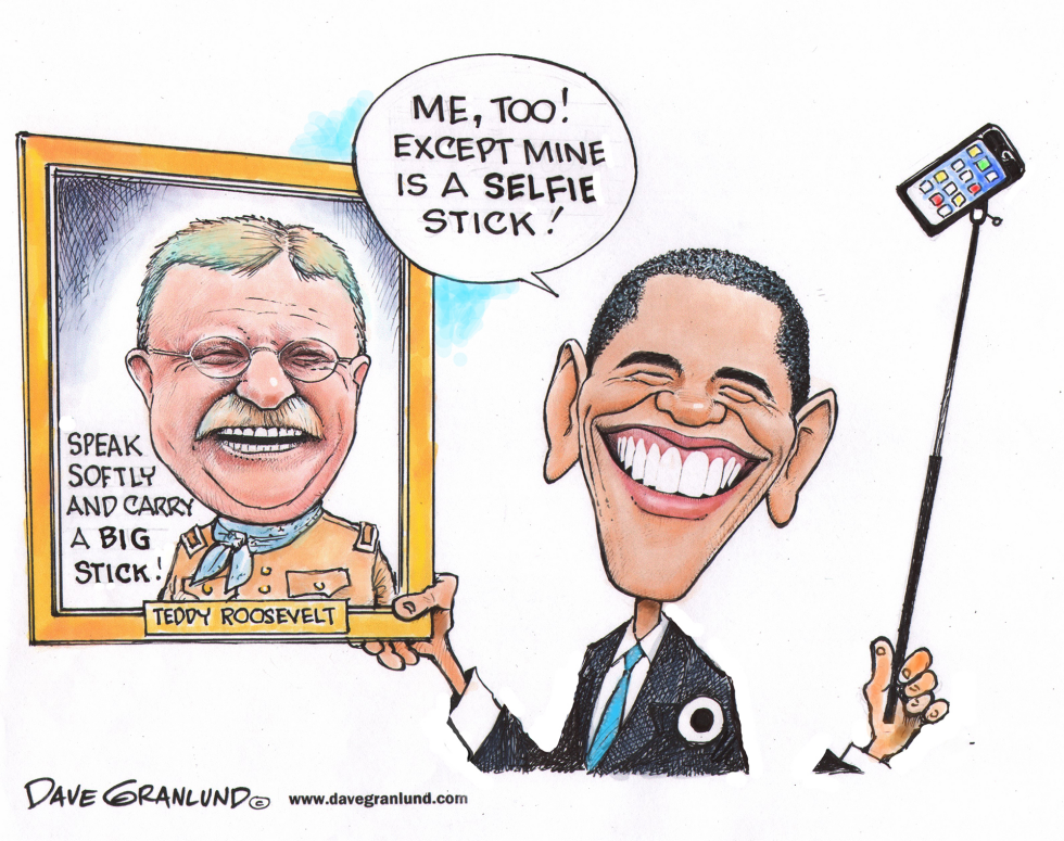 Obama and selfie stick