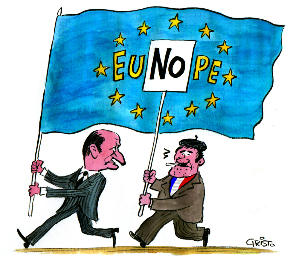 Mr. Chirac and French NO to EU constitution COLOR