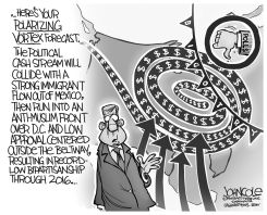 POLITICAL VORTEX BW by John Cole