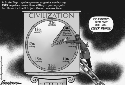 CLOCK REPAIR BW by Steve Greenberg