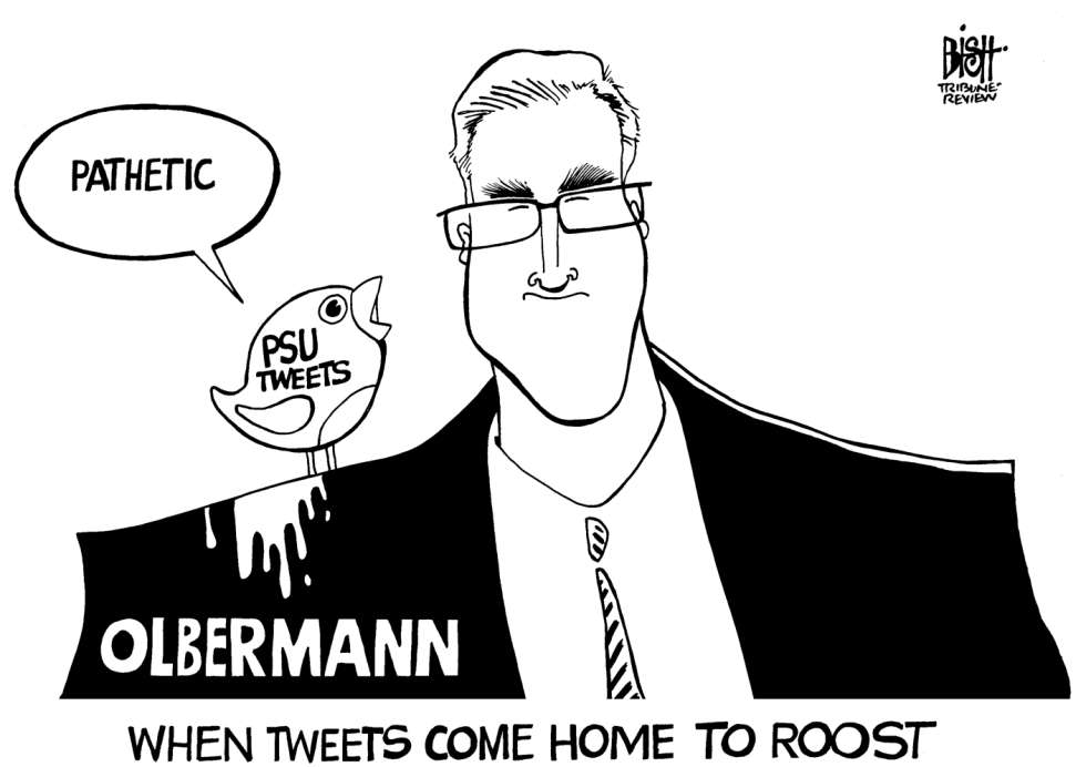 OLBERMANN AND PENN STATE, B/W