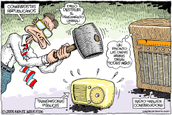 CASTIGANDO A LAS TRANSMISORAS PUBLICAS /  by Monte Wolverton