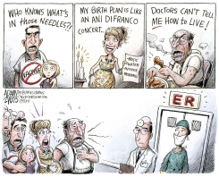 FLOODING THE ER  by Adam Zyglis