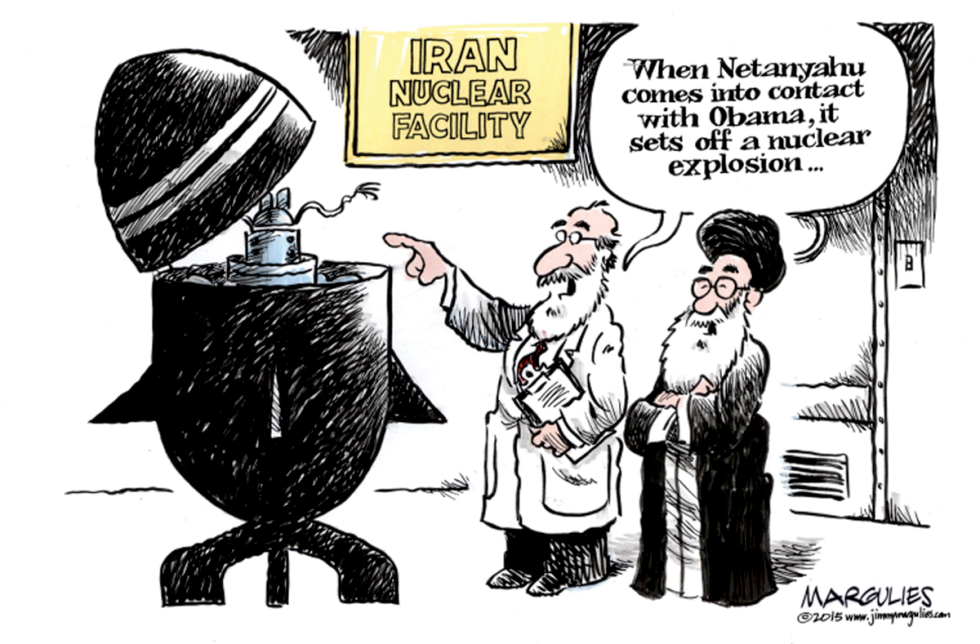 Obama, Netanyahu and Iran nukes color