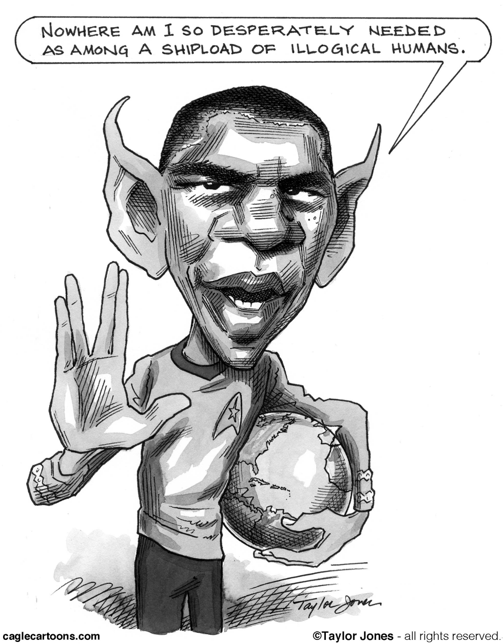 Obama salutes Spock