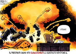 VETO A KEYSTONE /  by Nate Beeler