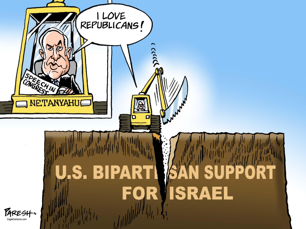  NETANYAHU DIVIDES USA by Paresh Nath