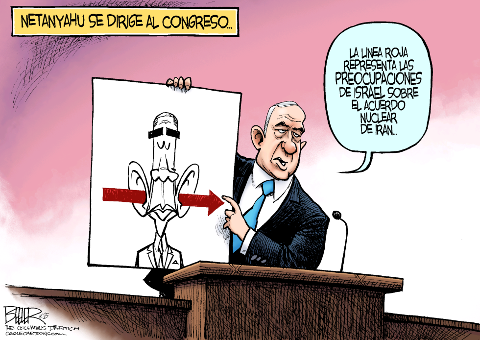  LA LINEA ROJA DE NETANYAHU  by Nate Beeler