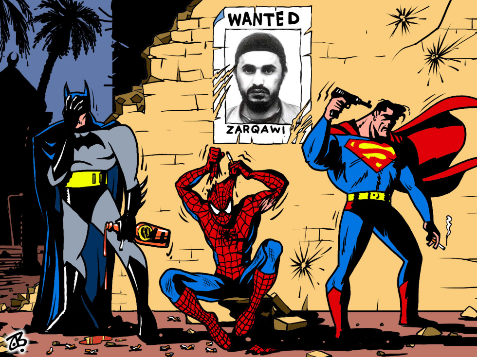  SUPERMAN BATMAN ZARQAWI  by Emad Hajjaj