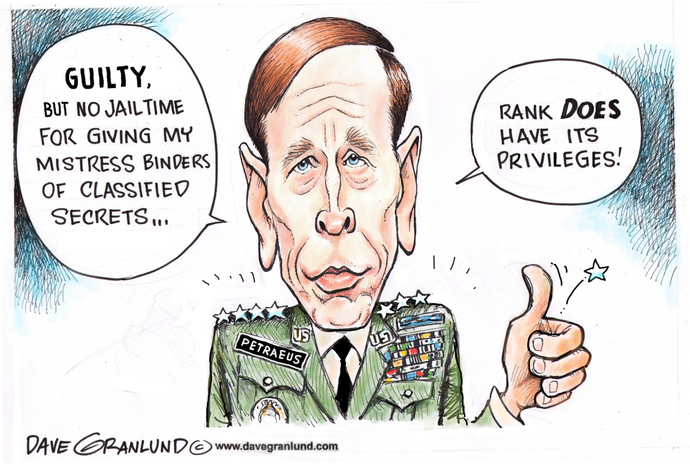  GENERAL PETRAEUS GUILTY by Dave Granlund