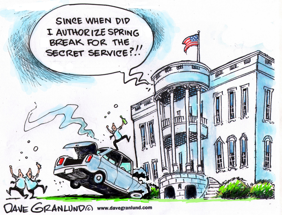  SECRET SERVICE DRINKING by Dave Granlund