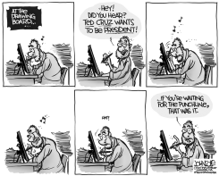 TED CRUZ PUNCHLINE BW by John Cole