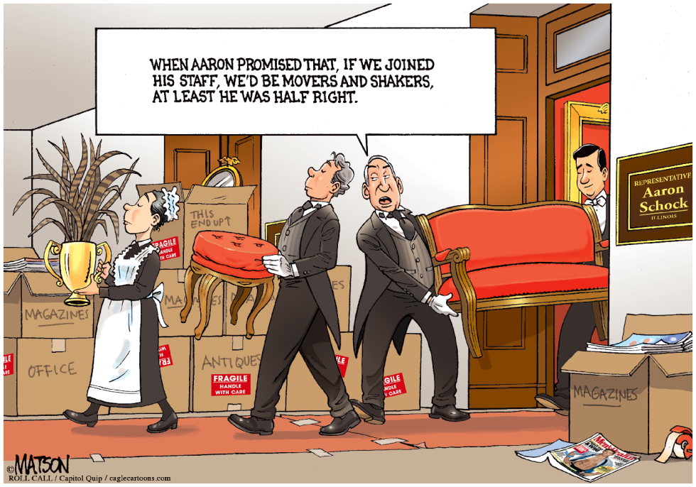 Representative Aaron Schock Moves Out of Downton Abbey Office-COLOR