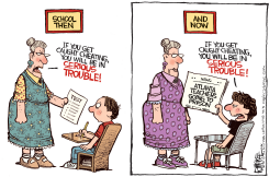 CHEATING TEACHERS  by Rick McKee