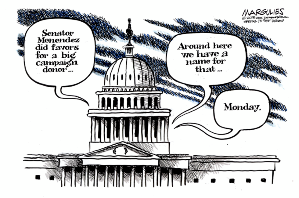 Senator Menendez and campaign donor color