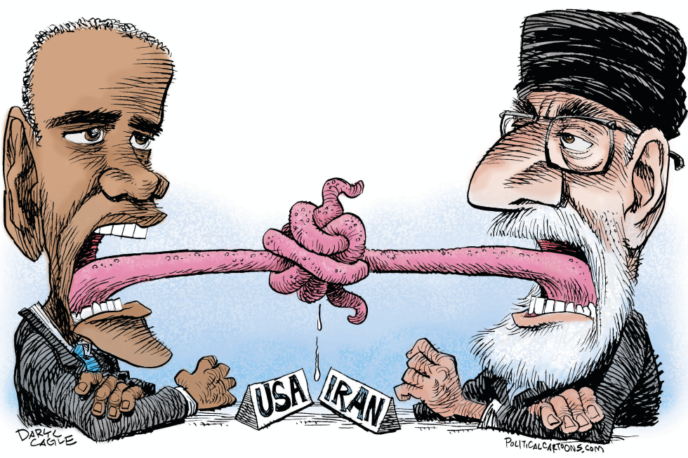  LENGUAS AMARRADAS EN PLATICAS CON IRAN  by Daryl Cagle