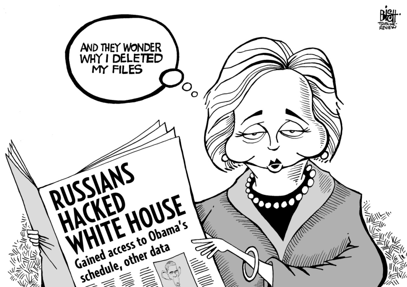 HACKERS AND HILLARY, B/W