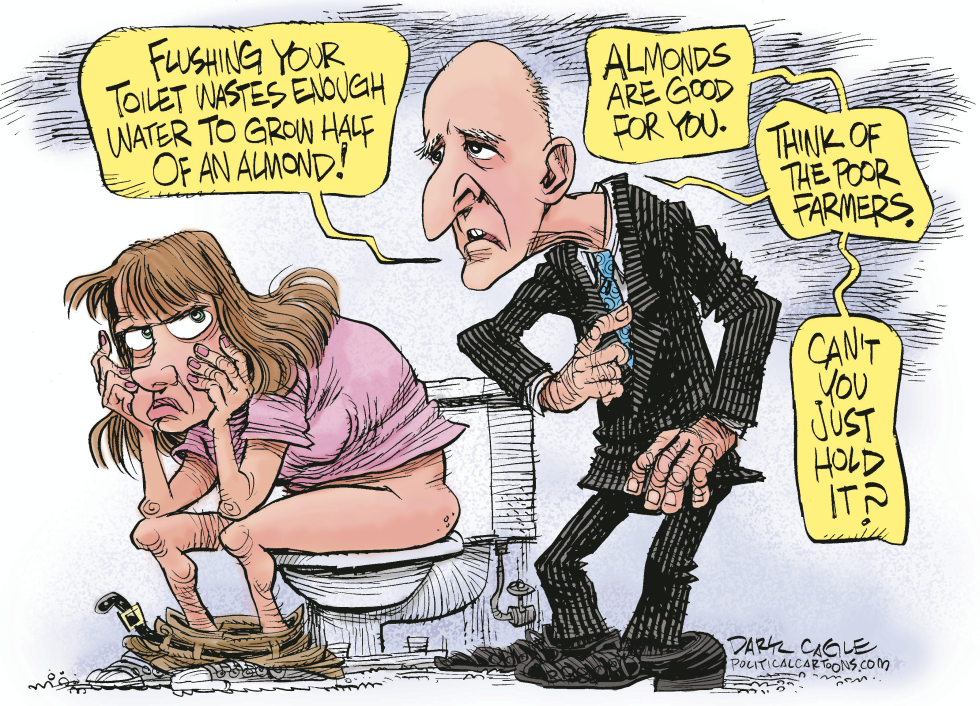 Governor Brown Saving Water in the Bathroom COLOR
