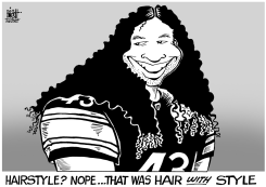 TROY POLAMALU RETIRES, B/W by Randy Bish