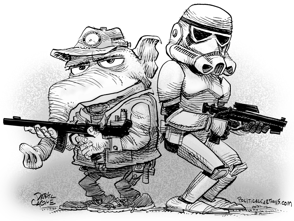CAGLE COLUMN ILLUSTRATION - NRA AND COMIC-CON by Daryl Cagle
