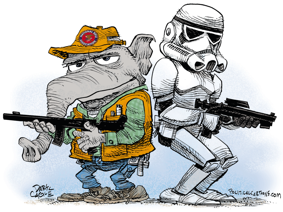 CAGLE COLUMN ILLUSTRATION - NRA AND COMIC-CON  by Daryl Cagle