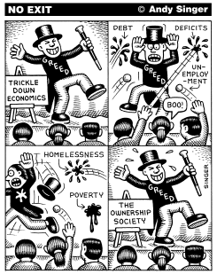 OWERSHIP SOCIETY IS TRICKLEDOWN ECONOMICS RENAMED by Andy Singer